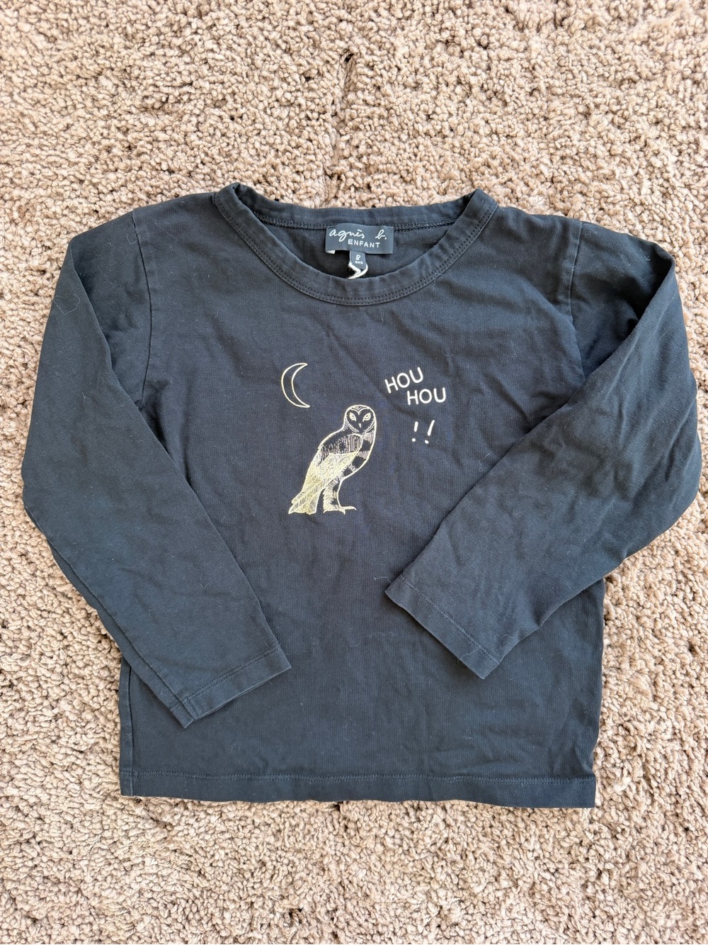 Agnès B Enfant Owl Long Sleeve Tee – Parisian Chic – Size 8Y NWOT